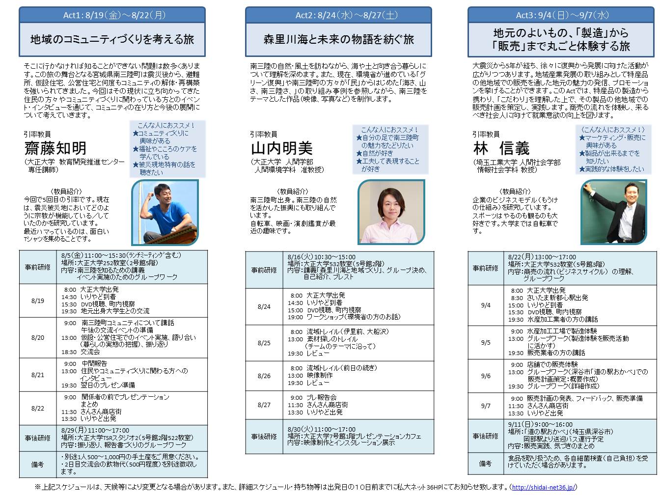 2016夏パンフレット（大正大学）裏